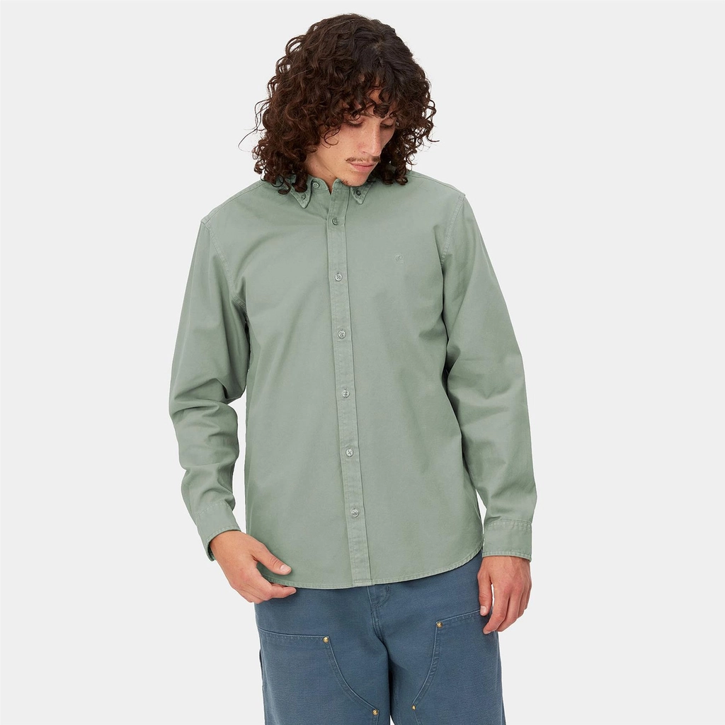 Carhartt WIP Mens Bolton Oxford Cotton Shirt - Sage Green - Size X-Small